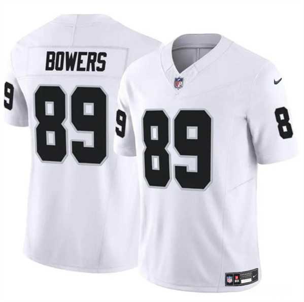 Men & Women & Youth Las Vegas Raiders #89 Brock Bowers White 2024 Draft F.U.S.E. Vapor Stitched Jersey